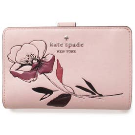 Kate spade ケイトスペード アウトレット  財布  フローラル ミディアム バイフォールド ウォレット （クリスプピーチ）