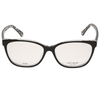 ケイトスペードニューヨーク kate spade new york メガネフレーム 眼鏡フレーム アジアンフィット ブラック ホワイト レディース KATE SPADE KATTALINF 807 （レンズ：CLEARフレーム：BLACK）｜詳細画像