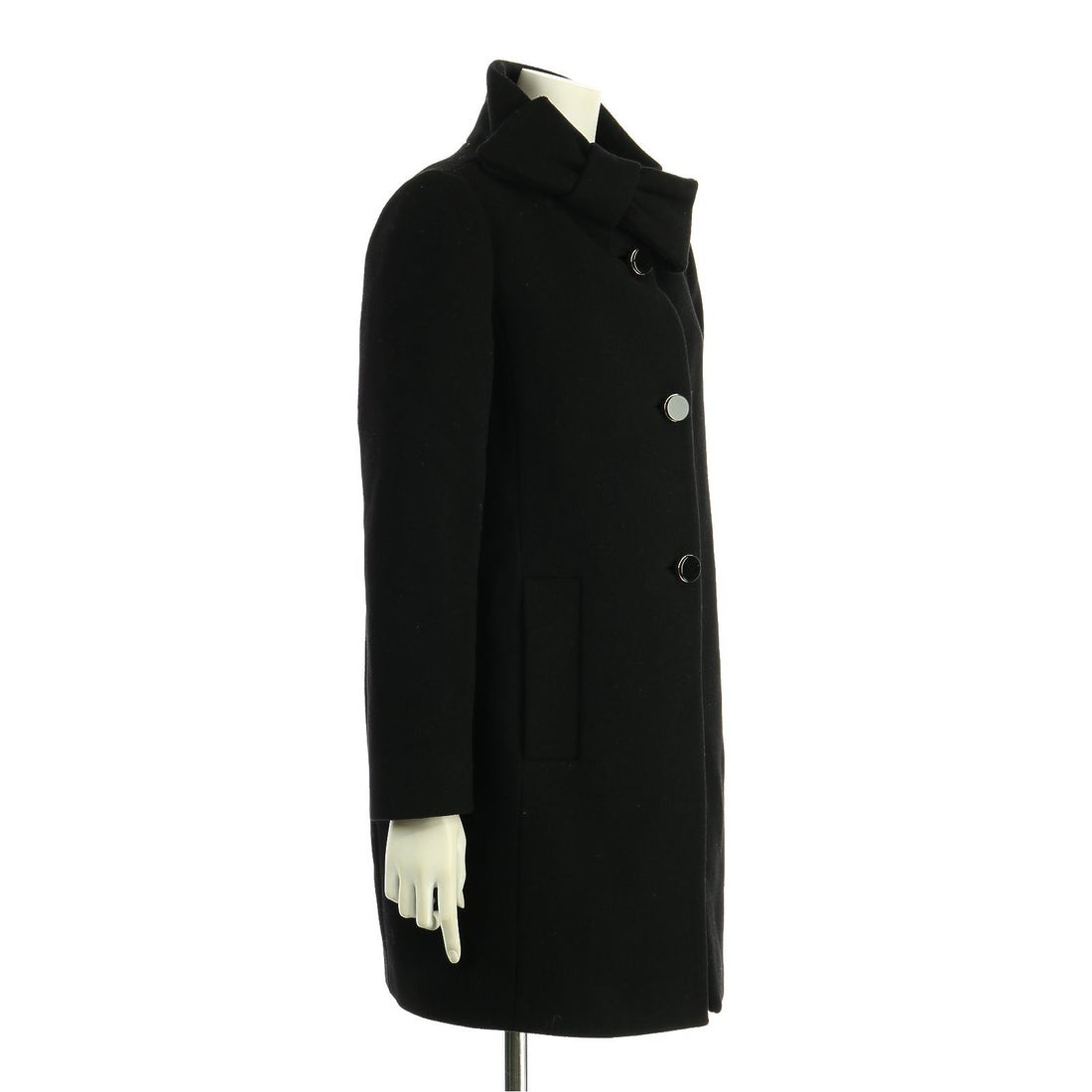 ケイトスペードニューヨーク　リボン襟　ブラック　ウールコート