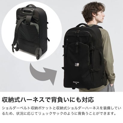 カリマー KARRIMOR キャリーケース Mサイズ メンズ レディース スーツケース ソフトキャリーケース 70L 6泊 7泊 2WAY リュック ショルダーバッグ トート airport pro 70 501304 （Black）｜詳細画像
