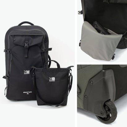 カリマー KARRIMOR キャリーケース Mサイズ メンズ レディース スーツケース ソフトキャリーケース 70L 6泊 7泊 2WAY リュック ショルダーバッグ トート airport pro 70 501304 （Black）｜詳細画像