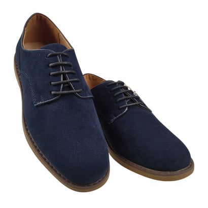カンザン ブルーレーベル KANZAN-BLUE LABEL- KANZAN -blue label- オンオフ兼用 フェイクスエード レースアップ プレーントゥシューズ （ネイビー）｜詳細画像