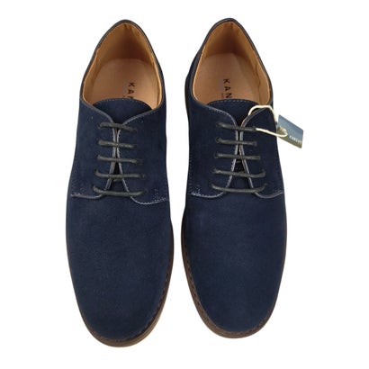 カンザン ブルーレーベル KANZAN-BLUE LABEL- KANZAN -blue label- オンオフ兼用 フェイクスエード レースアップ プレーントゥシューズ （ネイビー）｜詳細画像