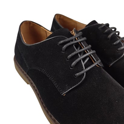 カンザン ブルーレーベル KANZAN-BLUE LABEL- KANZAN -blue label- オンオフ兼用 フェイクスエード レースアップ プレーントゥシューズ （ブラック）｜詳細画像