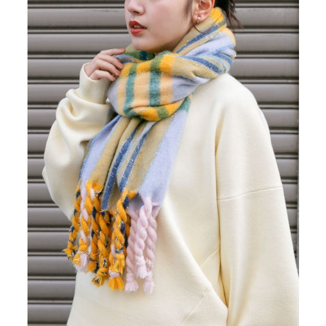 ラメチェックマフラー （YELLOW）