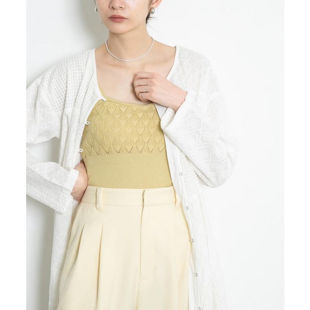カップ付きニットブラキャミソール （YELLOW）