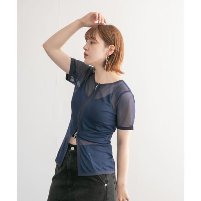 メッシュZIPトップス （NAVY）