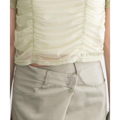 ケービーエフ KBF ギャザーチュールTEE （L.KHAKI）｜詳細画像