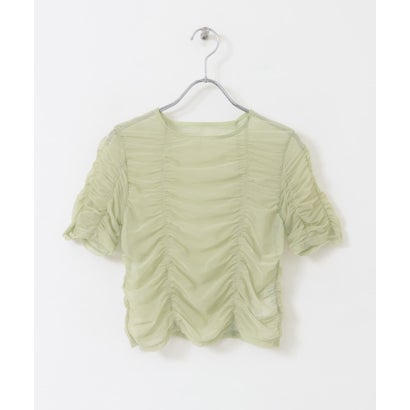 ケービーエフ KBF ギャザーチュールTEE （L.KHAKI）｜詳細画像