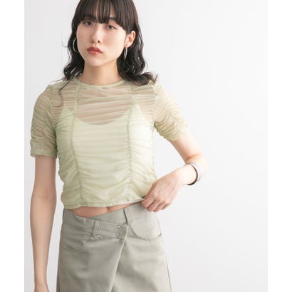 ケービーエフ KBF ギャザーチュールTEE （L.KHAKI）｜詳細画像