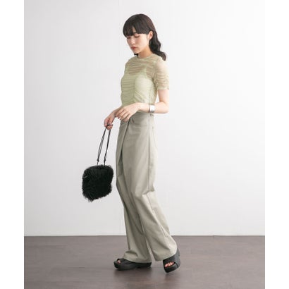 ケービーエフ KBF ギャザーチュールTEE （L.KHAKI）｜詳細画像