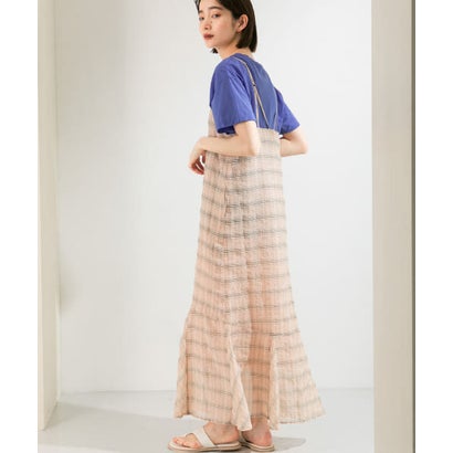 ケービーエフ KBF チェックロングキャミワンピース （OFF×BEIGE）｜詳細画像