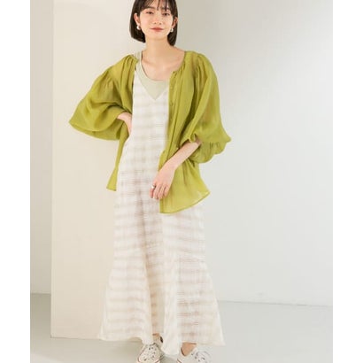 ケービーエフ KBF チェックロングキャミワンピース （OFF×BEIGE）｜詳細画像