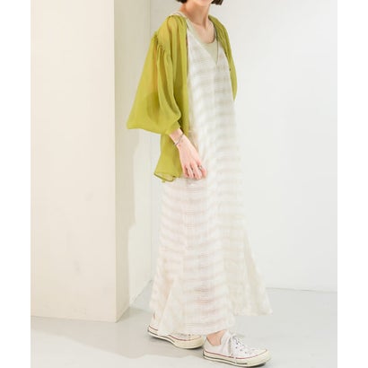 ケービーエフ KBF チェックロングキャミワンピース （OFF×BEIGE）｜詳細画像