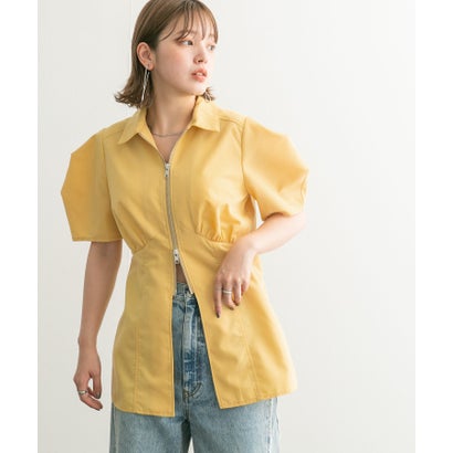 ケービーエフ KBF デザインスリーブフロントZIPシャツ （YELLOW）｜詳細画像