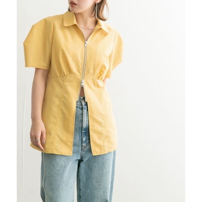 ケービーエフ KBF デザインスリーブフロントZIPシャツ （YELLOW）｜詳細画像