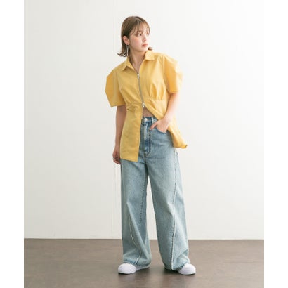 ケービーエフ KBF デザインスリーブフロントZIPシャツ （YELLOW）｜詳細画像