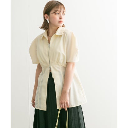 ケービーエフ KBF デザインスリーブフロントZIPシャツ （YELLOW）｜詳細画像