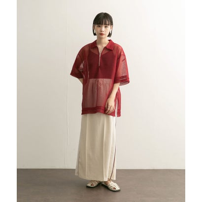 ケービーエフ KBF ハーフZIPメッシュプルオーバー （BORDEAUX）｜詳細画像