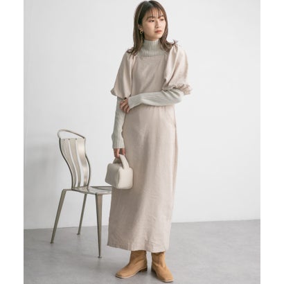 ケービーエフ KBF バルーンスリーブロングワンピース （BEIGE）｜詳細画像