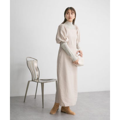 ケービーエフ KBF バルーンスリーブロングワンピース （BEIGE）｜詳細画像