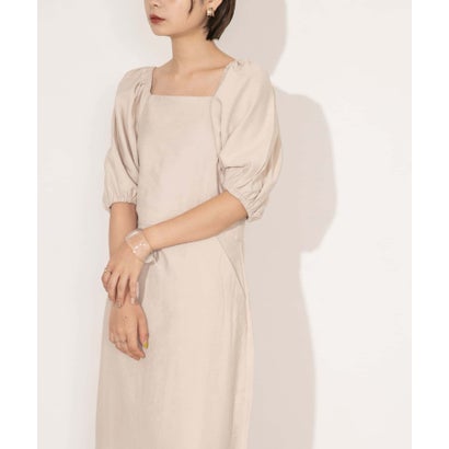 ケービーエフ KBF バルーンスリーブロングワンピース （BEIGE）｜詳細画像