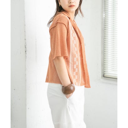 ケービーエフ KBF タイルプリントメッシュシャツ （ORANGE）｜詳細画像