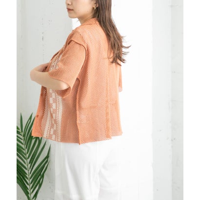 ケービーエフ KBF タイルプリントメッシュシャツ （ORANGE）｜詳細画像