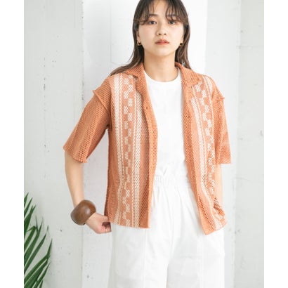 ケービーエフ KBF タイルプリントメッシュシャツ （ORANGE）｜詳細画像
