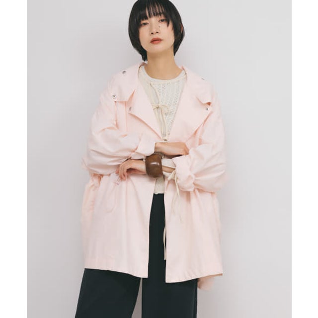スタンドカラーBIGナイロンジャケット （PINK）