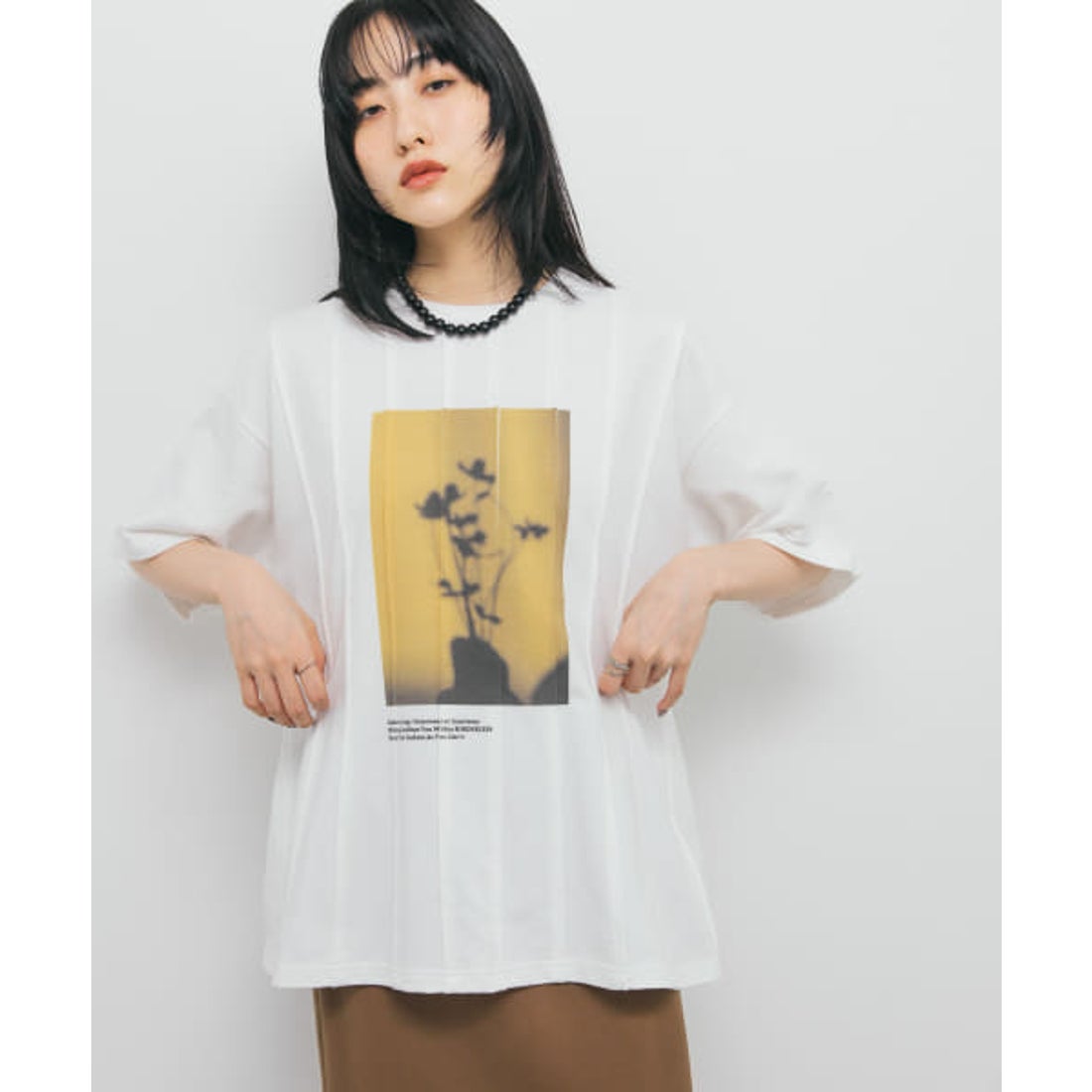 ケービーエフ KBF ピンタックフォトプリントTEE （OFF 