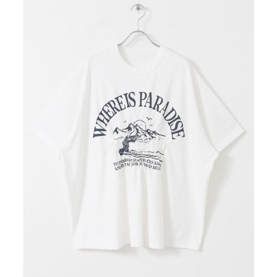 ケービーエフ KBF シャーリングプリントTEE （オフホワイト