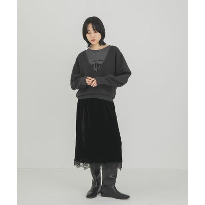 ケービーエフ KBF スウェットライクVネックニット （グレー系その他）｜詳細画像