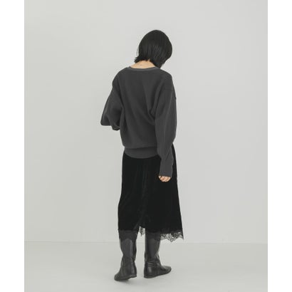 ケービーエフ KBF スウェットライクVネックニット （グレー系その他）｜詳細画像