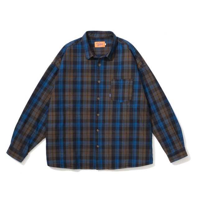 
                    【EXCLUSIVE】 CHECK BIG SHIRTS D.BROWN/BLUE MADE IN JAPAN （D.BROWN/BLUE）