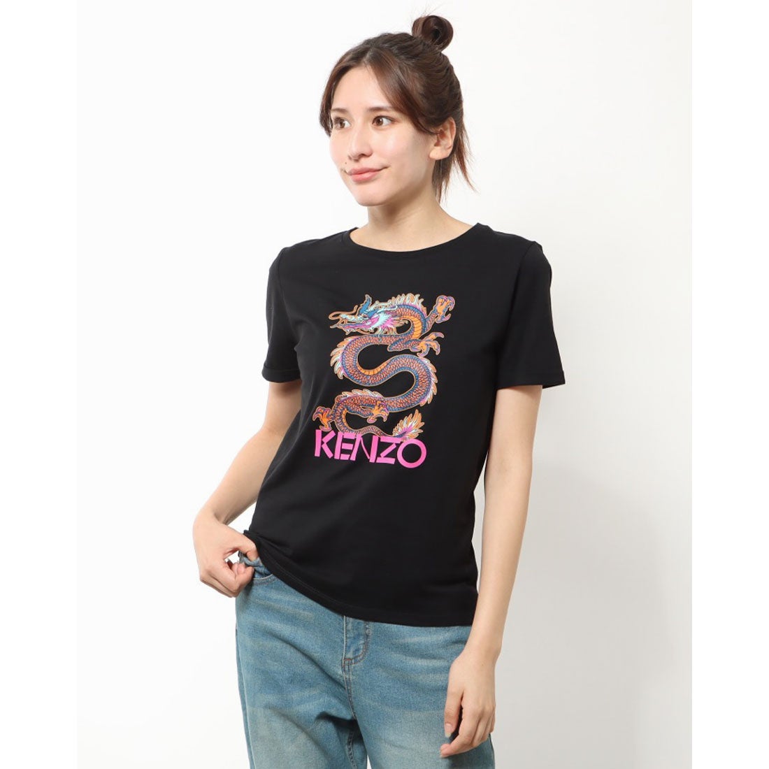 ケンゾー KENZO レディース DRAGON STRAIGHT T-SHIRT （Black 
