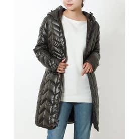 ケネスコール KENNETH COLE ☆オリーブグリーン系フード付きエコダウン 