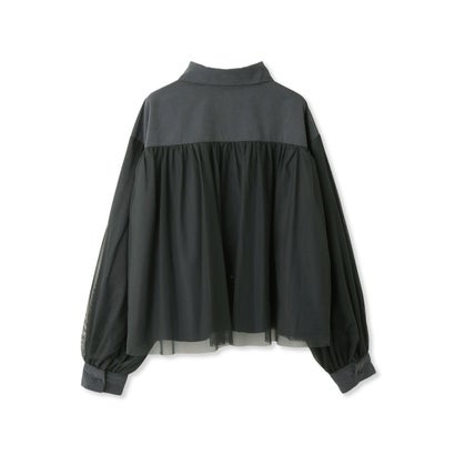 ケティ ketty チュールレイヤードブラウス （チャコールグレー）｜詳細画像
