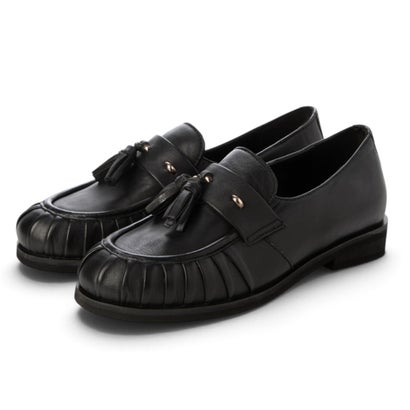キスコ KISCO シワ加工デザインフリンジタッセルローファー （BLK）｜詳細画像
