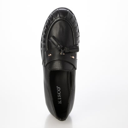 キスコ KISCO シワ加工デザインフリンジタッセルローファー （BLK）｜詳細画像