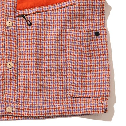 キネティクス Kinetics ウールナイロン ツイード ショート シャツジャケット（Wool-Nylon Tweed Short Shirt Jacket） （ORENGE×BEIGE）｜詳細画像