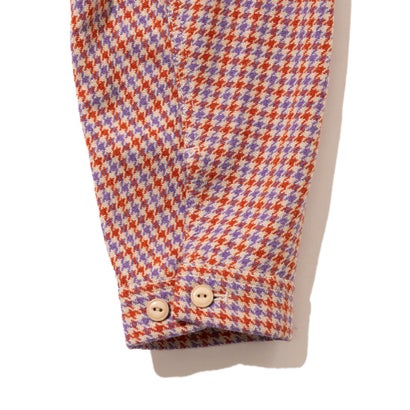 キネティクス Kinetics ウールナイロン ツイード ショート シャツジャケット（Wool-Nylon Tweed Short Shirt Jacket） （ORENGE×BEIGE）｜詳細画像