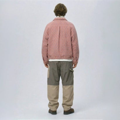 キネティクス Kinetics ウールナイロン ツイード ショート シャツジャケット（Wool-Nylon Tweed Short Shirt Jacket） （ORENGE×BEIGE）｜詳細画像