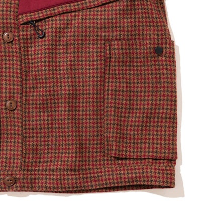 キネティクス Kinetics ウールナイロン ツイード ショート シャツジャケット（Wool-Nylon Tweed Short Shirt Jacket） （ROWN×RED）｜詳細画像