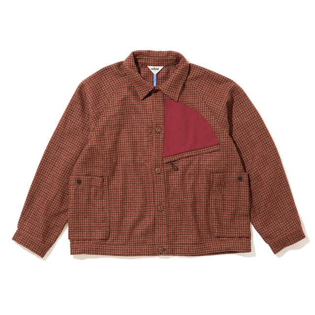 ウールナイロン ツイード ショート シャツジャケット（Wool-Nylon Tweed Short Shirt Jacket） （ROWN×RED）