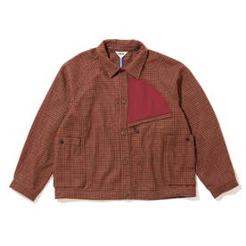 ウールナイロン ツイード ショート シャツジャケット（Wool-Nylon Tweed Short Shirt Jacket） （ROWN×RED）