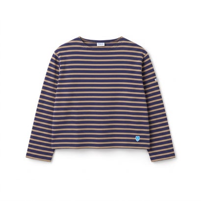 コットン ルールド クルーネック ワイド バスクシャツ ソリッド（Cotton Lourd Crew Neck Wide Basque Shirt Solid） （SUBMARINE×WAPITI）｜詳細画像