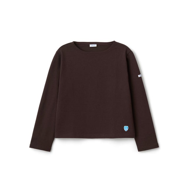 コットン ルールド クルーネック ワイド バスクシャツ ソリッド（Cotton Lourd Crew Neck Wide Basque Shirt Solid） （ARABICA）