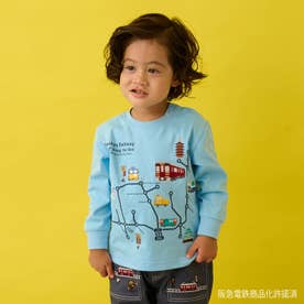 【阪急電車】路線図長袖Tシャツ （サックス）