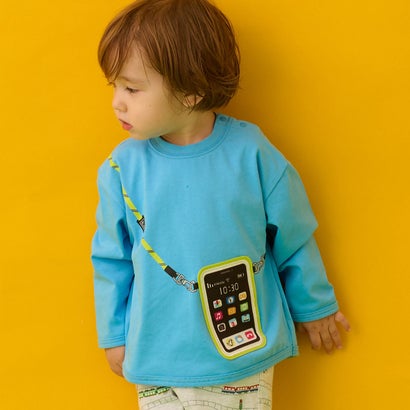 クレードスコープ kladskap スマホアップリケ長袖Tシャツ （プラム）｜詳細画像